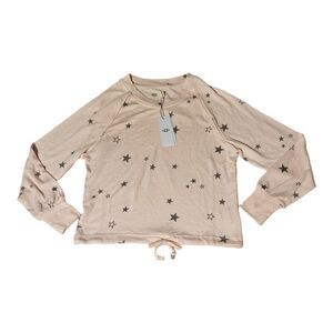 UGG Small Light Pink Star Print Long Sleeve Pullover Sweater